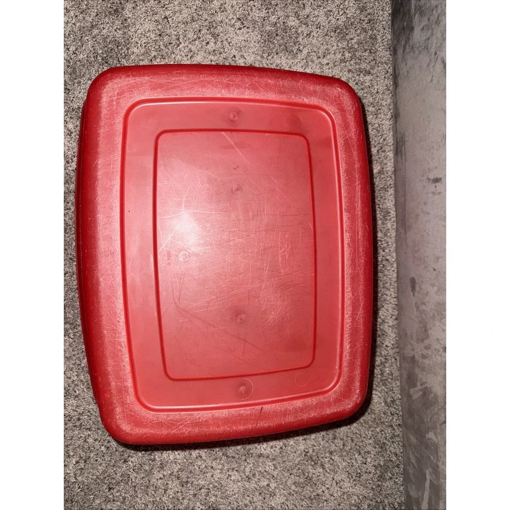 1 Vintage Rubbermaid Red ( Faded) Laundry Basket 2874 Heavy Duty‎ Hamper USA